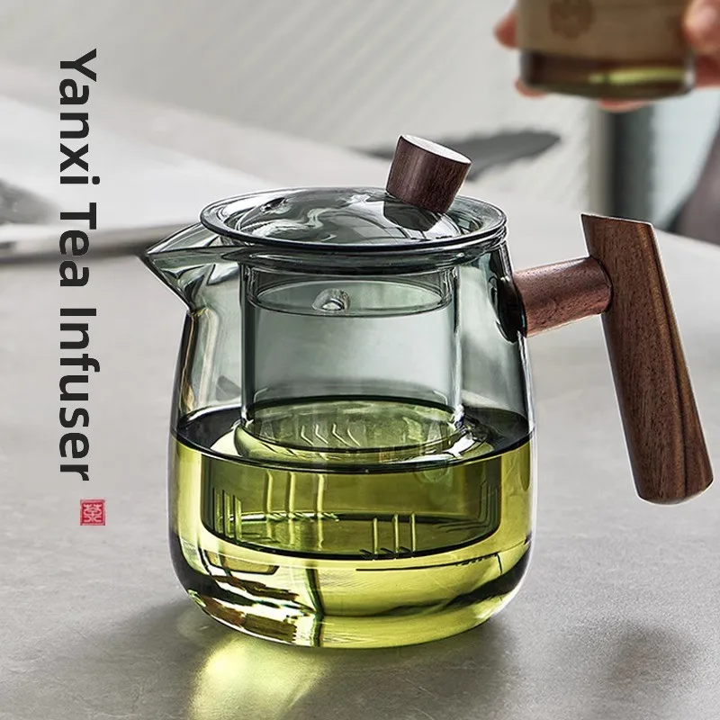 

Thiened Heat Resistant Glass Tea Pot Set for Home Use New 2025 Tea Brewing Kettle Tea Water Separation Handmade Tea Set