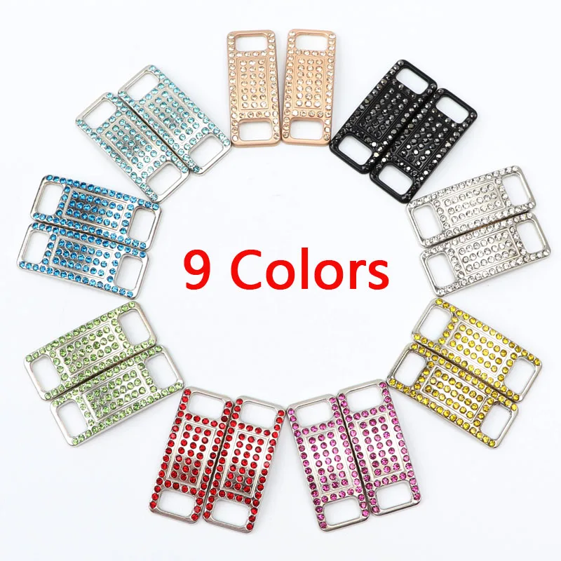 1 Pair DIY Colorful Rhinestone Shoelaces Buckles Gem Shoe Decoration For Sneakers AF1 Shoe Laces Buckles Accessories Unisex