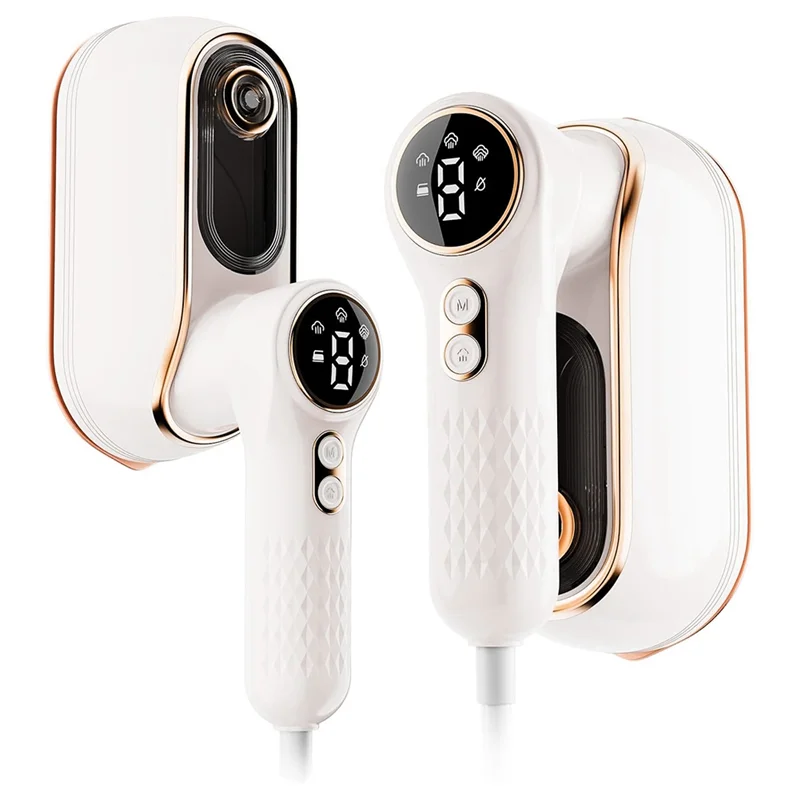 ABVI-Portable Travel Steamer, 1200W Handheld Fabric Steamer For Clothes, 4 Modes With LCD Display, Wrinkle Remover EU Plug