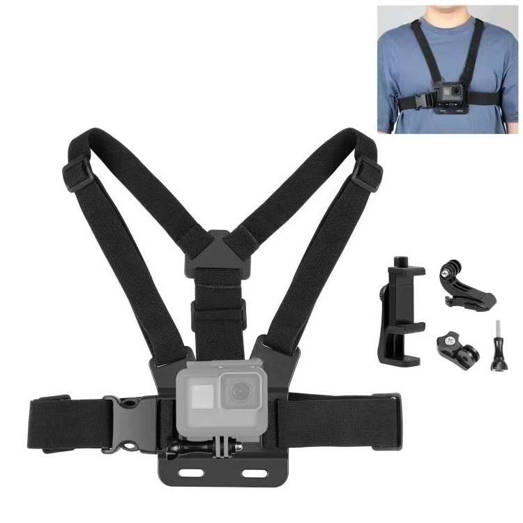 Portable PULUZ 5 in 1 Belt Adjustable Body Mount Belt Accessories Chest Strap With Phone Clamp
