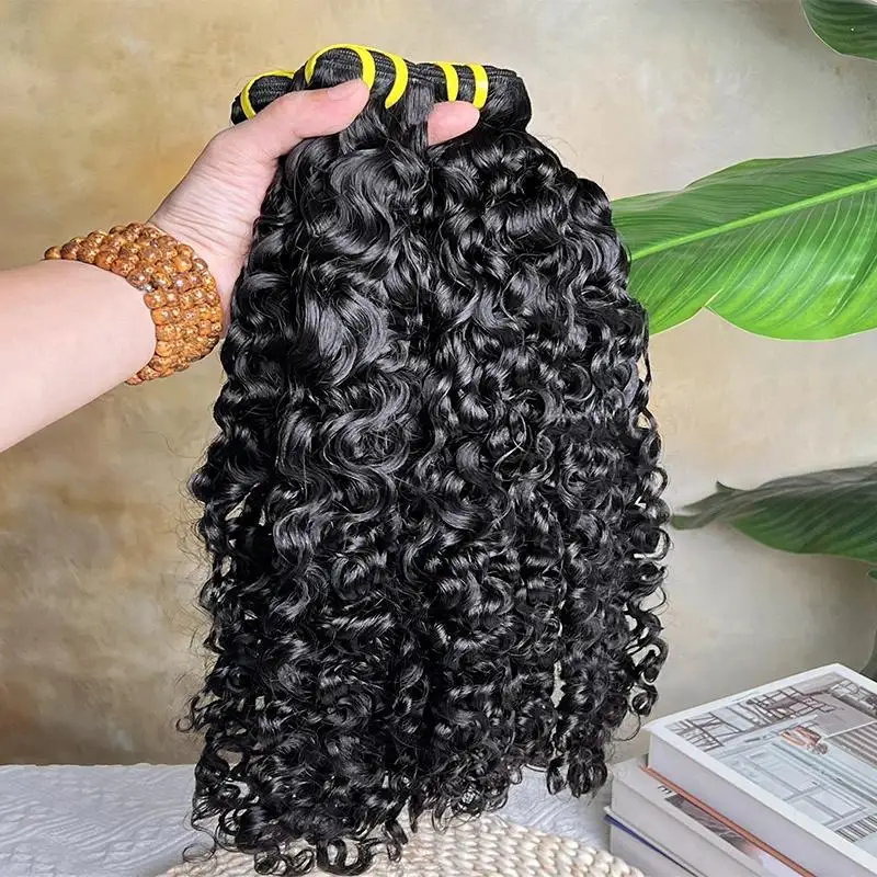 Unbehandeltes Burmesisches Lockiges Echthaar-Bündel Vietnamesisches Rohes 100% Echthaar-Extensions für Frauen Federnde Locken Natürliche Farbe # 1B – Detail 17