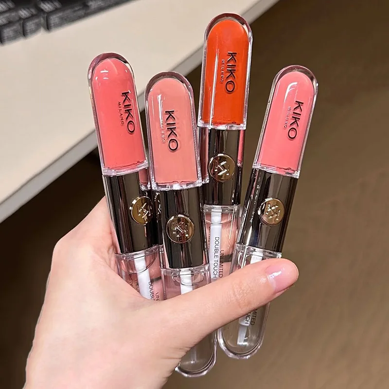 KIKO 3D Liquid Gloss Lip Glaze Mirror Plumper Lipstick Nourished Glossy Full Lips Not Fading Milk Tea Bean Paste Makeup Cosmetic