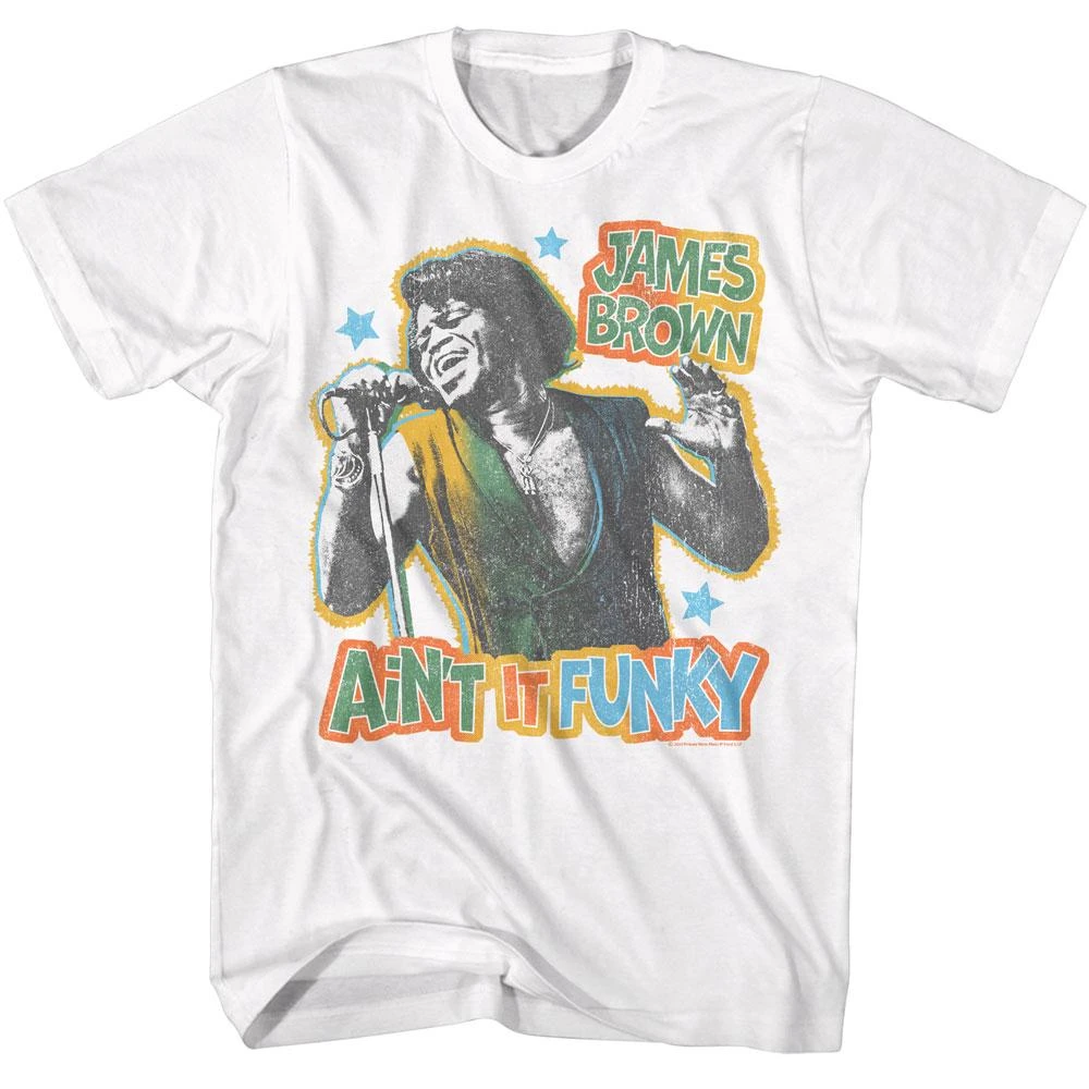 Camisetas de Hombre y Mujer de James Brown con la Frase 'Ain't it Funky', Camisetas Gráficas de Estilo Urbano Informal y Holgado para Parejas