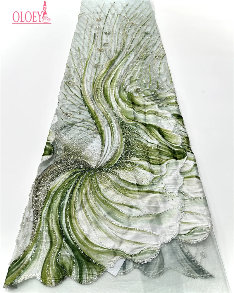 

High Quality African Tulle Lace Luxury Handmade Nigerian Embroidery Lace Fabrics Fashion Women Embroidery Fabrics