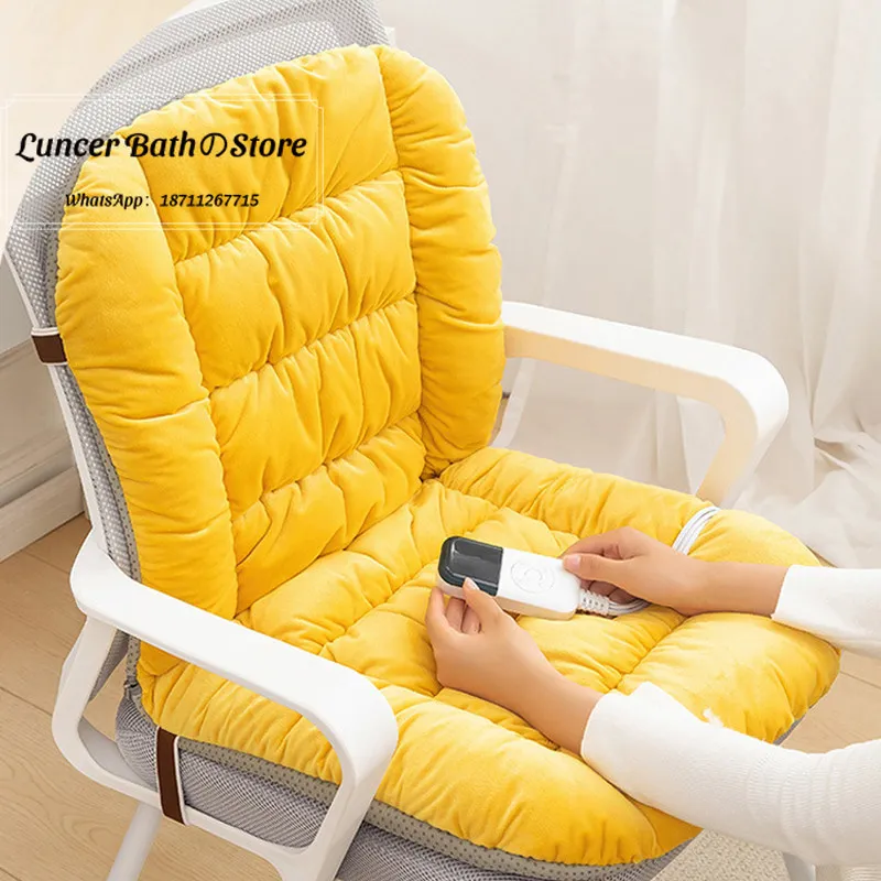 Heated Seat Cushion for Office Chair, Electric Warming Pad with Back Support, 3 Temperature Fast Heating for Winter