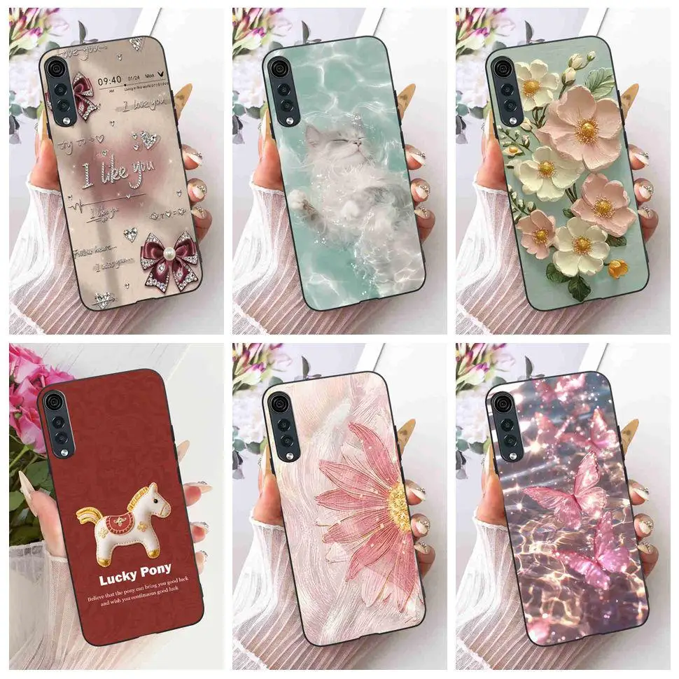 Nuevos y hermosos patrones para LG Velvet 4G LMG910EMW, funda de silicona TPU negra para LG Velvet 5G Velvet 5G UW, carcasa protectora de 6,8 pulgadas