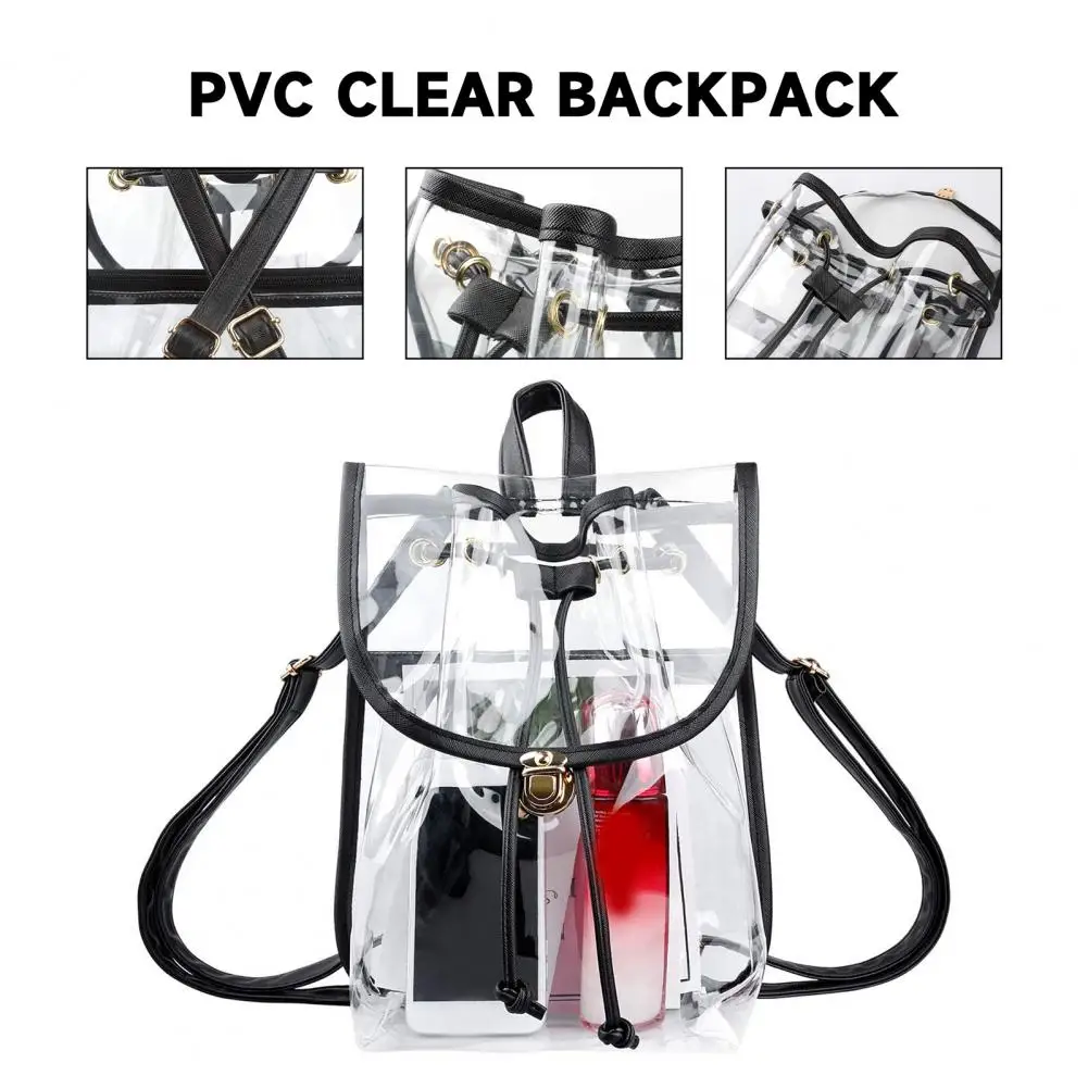 PVC Clear Backpack Stadium Approved Bags Waterproof Transparent Teenage Outdoor Casual Bag Bookbag Schoolbag Women Bag