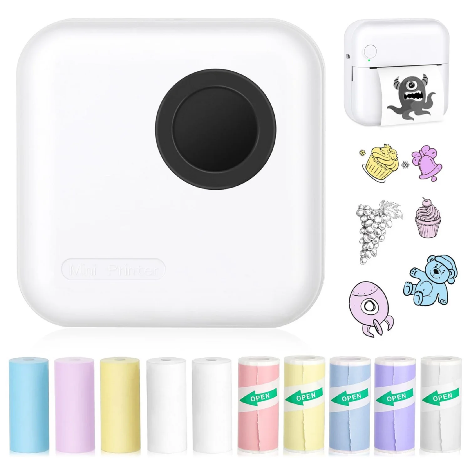 Makeasy crianças câmera instantânea recarga de papel impressora fotográfica rolos de papel térmico impressão instantânea câmera recarga papel para meninas menino