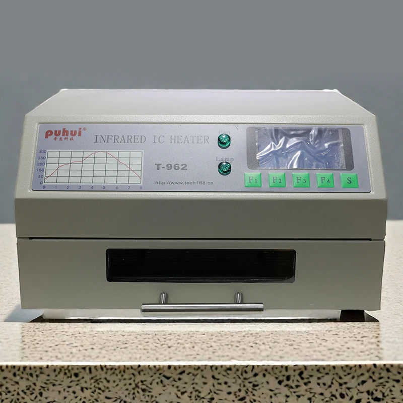 Puhui T-962 Infrarood Ic Verwarmer Met Flue Infrarood Reflow Soldeermachine Bga Smd Rework Soldeerstation