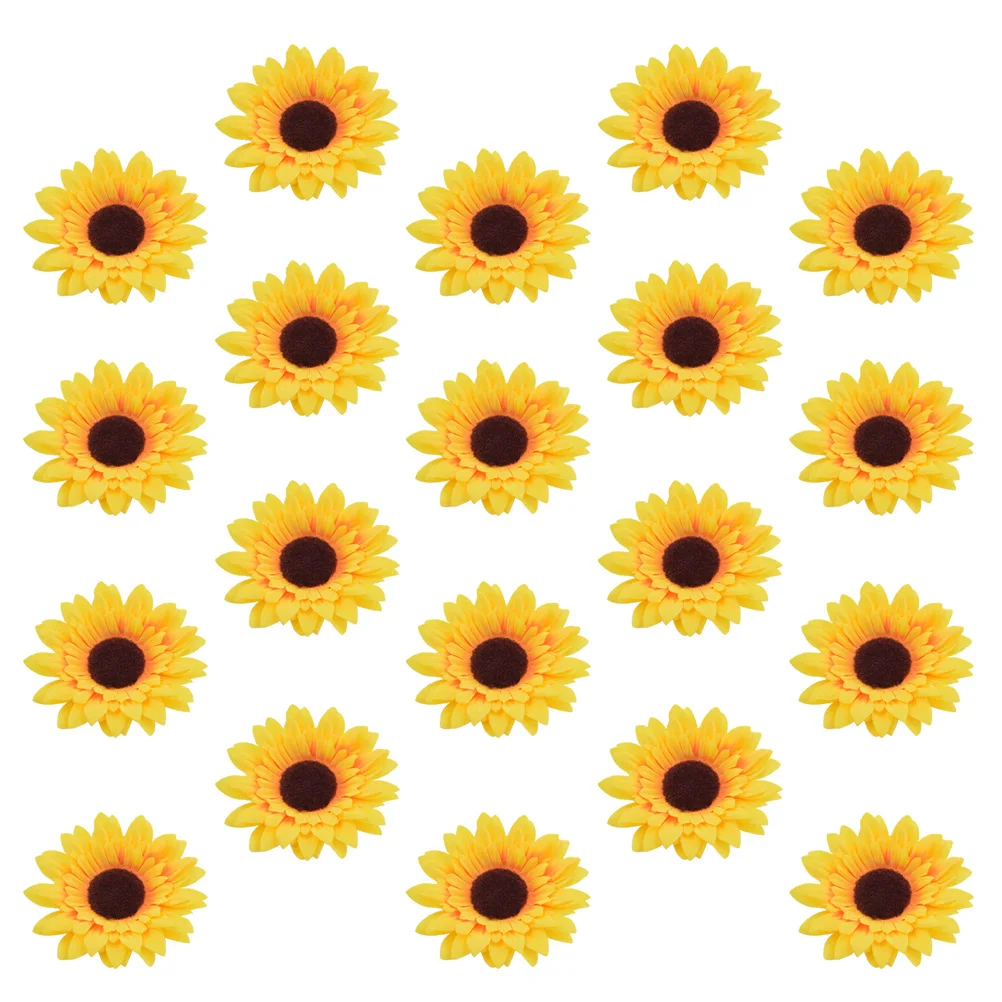 

20 Pcs Heads Lifelike Fake Sunflower Heads Silk Home Decor Party Wedding Photography Sunflower Decoration Props