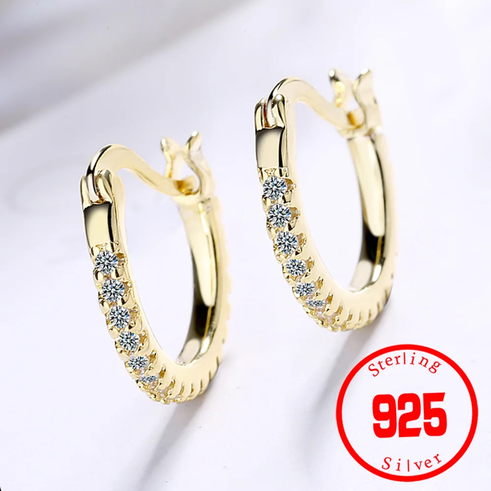 

Stamp 925 Sterling Silver Created Gemstone Wedding Party Fashion Hoop Earrings For Women Fine Jewelry Wholesale