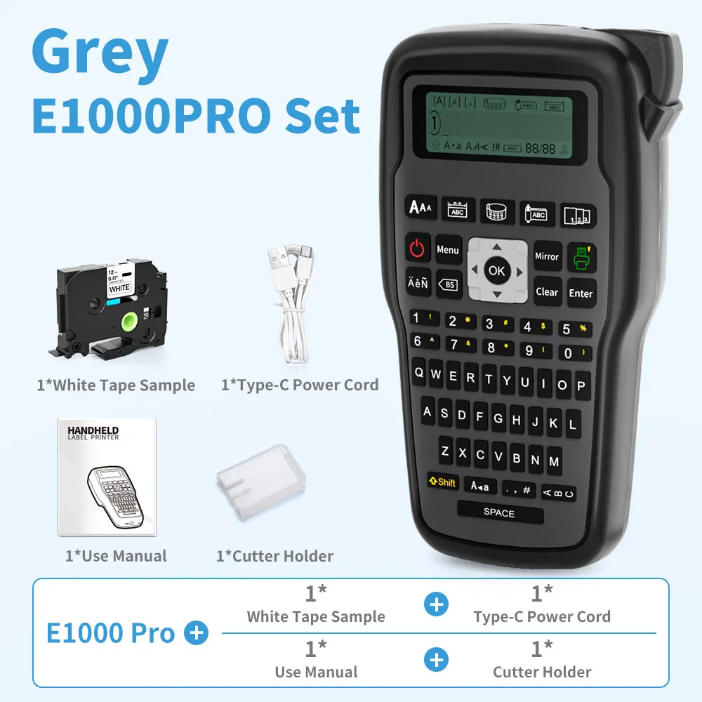 Top E1000PRO Portable Industrial Label Printer Compatible with Ordinary labels,Heat Shrink Tubing, Cable Labels, Ribbon Labels