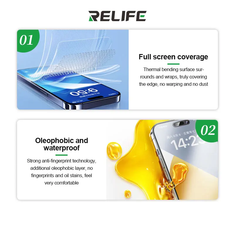 RELIFE GF-1 GF-2 GF-3 GF-4 Hydrogelfolie HD Matt Privatsphäre Druckbeständig Reparatur zum Schutz der Telefonbildschirmfolien-Schneidemaschine – Detail 12