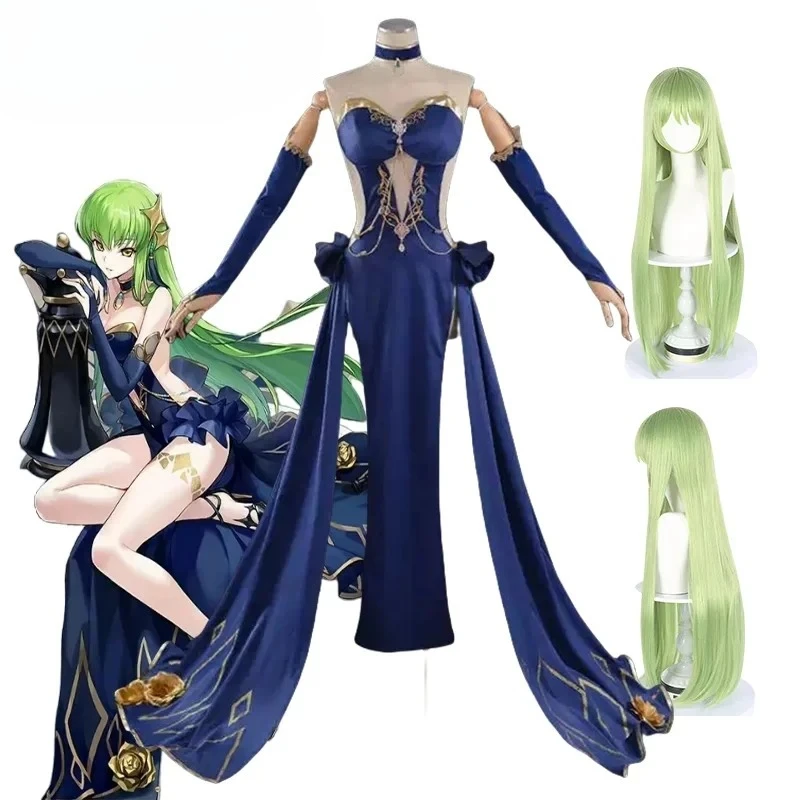 

2026 Code Geass Lelouchh of The Rebellion C.C.Anime Cosplay Costume Chessboard Party Gown Emperor Dress Sexy Carnival Suits 2025