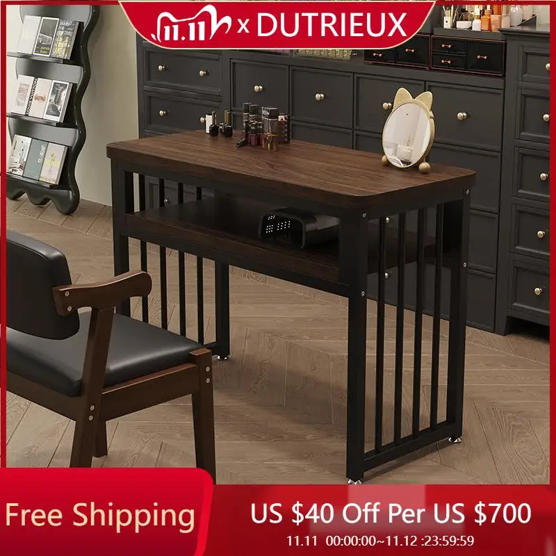 

European Light Luxury Nail Desk Portable Nordic Modern Design Salon Nail Desk Designer Cleaning Wood Nageltisch Salon Furniture