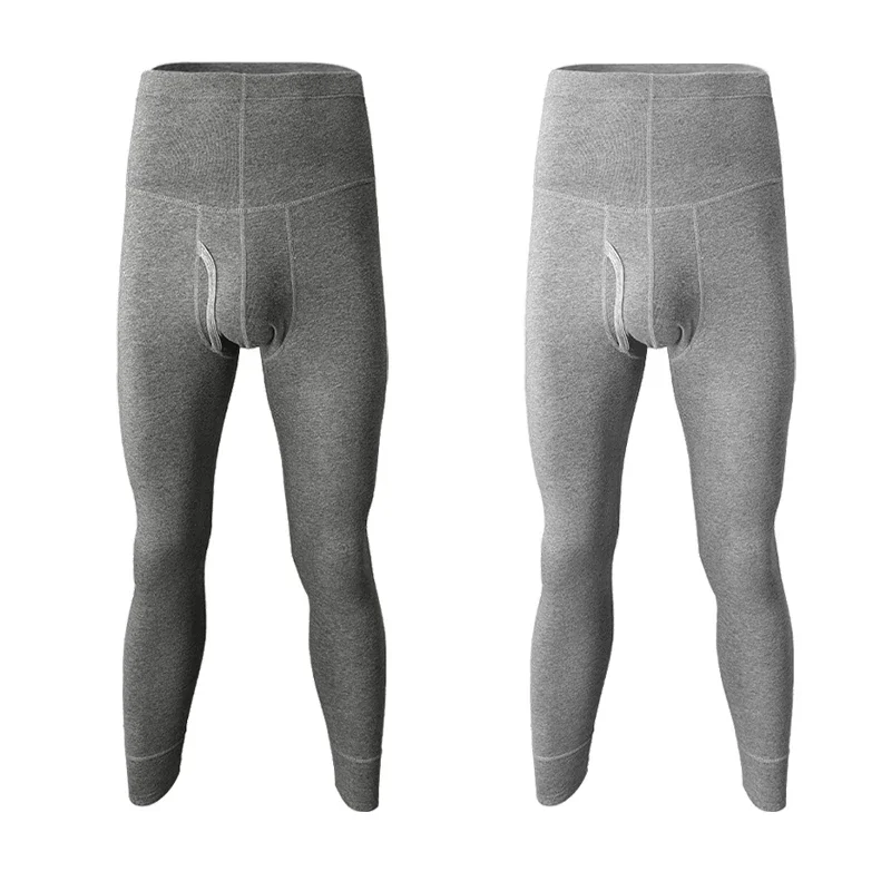 

2pcs Long Johns, men's pure cotton single-piece, thin, soled thermal pants, tight underpants, high-waisted pants, autumn and win