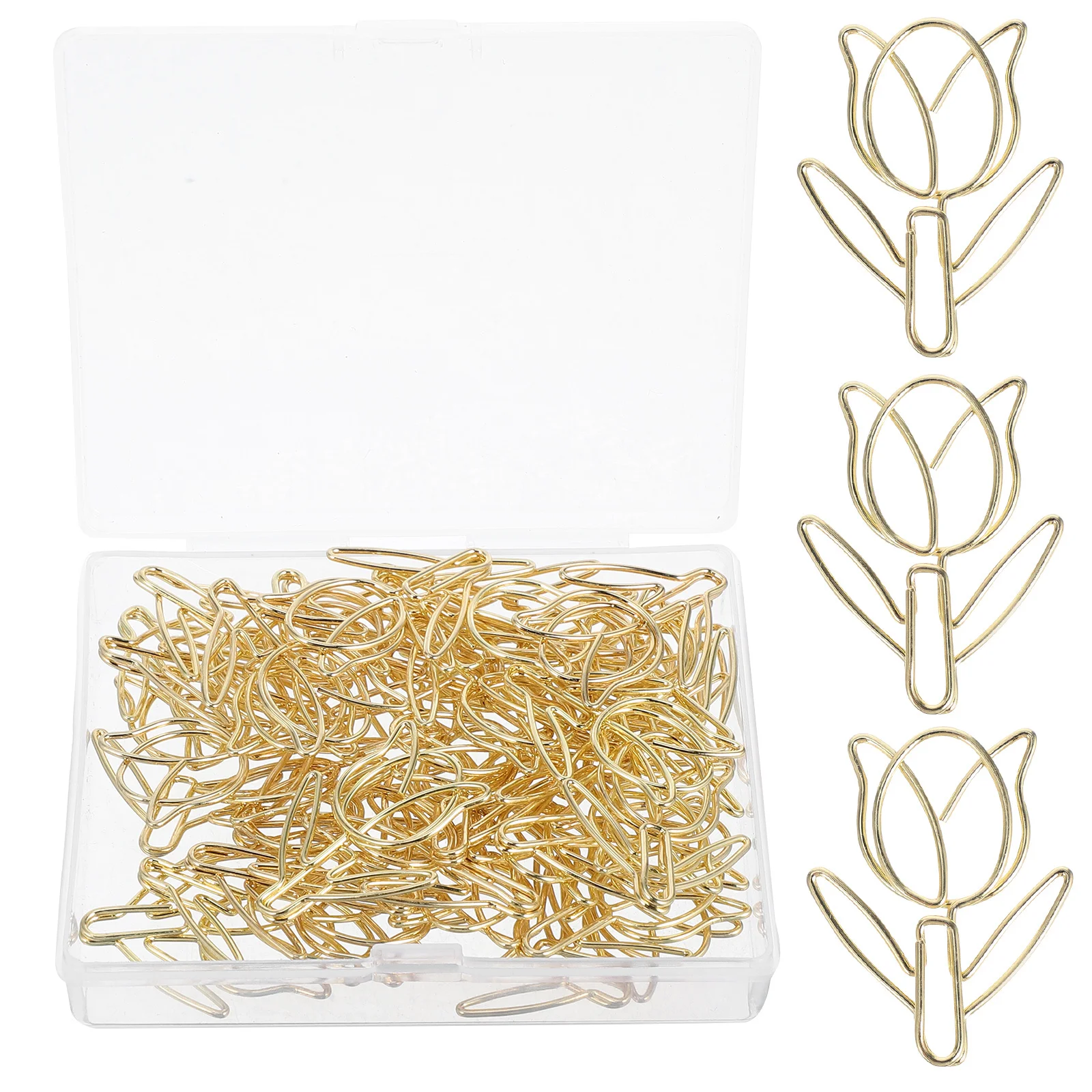 40Pcs Tulip Paper Clips Flower Shaped Paperclips Cute Creative Office School Planner Clips File Organization Cute Paperclips