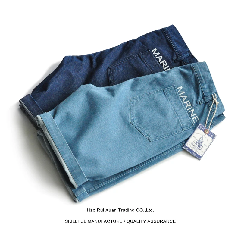 

SauceZhan 207XX Denim orts Summer Casual Five-Quarter Length Men's Blue Jeans orts Youth Faion Summer Collection