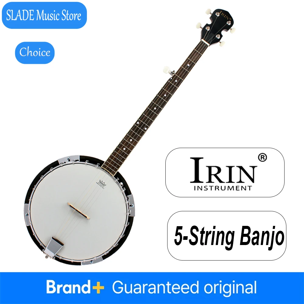IRIN 5-string banjo Imported Rose Fingerboard Banjo 5 Strings Guitar for Beginners Gift Set Plucked Musical Instrument