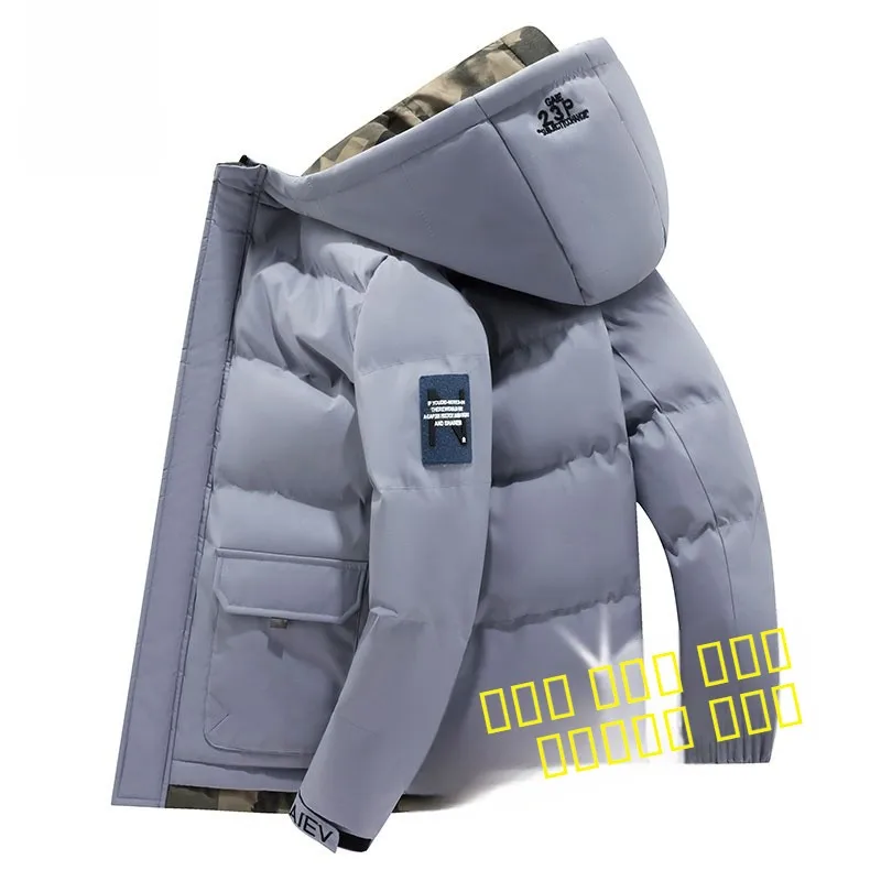 Thiened down Jaet Men's Outerwear Loose Winter Warmth Resistance Cotton Clothes Trendy Urban Casual Sle Zipper Closure