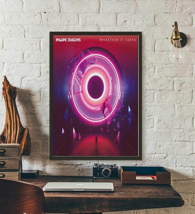 تخيل التنين الموسيقى ألبوم تاريخ غطاء ملصقات الفن حائط لوح رسم الفن يطبع صور لغرفة المعيشة ديكور المنزل الحديث #2