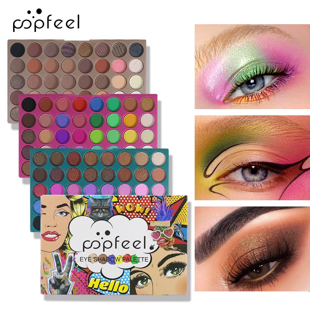 POPFEEL Palette di ombretti 3 in 1 da 120 colori, tonalità luccicanti e opache ad alto pigmento per un aspetto versatile, collezione di trucchi per occhi all-in-one