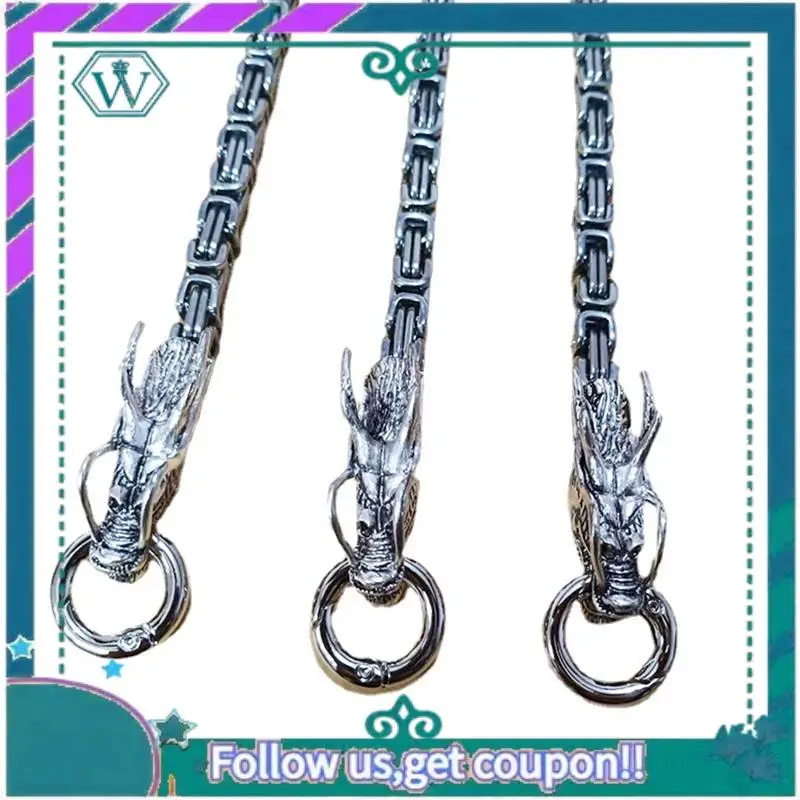 A09P في الهواء الطلق التنين العمود الفقري الدفاع عن النفس سوط سلسلة الفولاذ المقاوم للصدأ التيتانيوم الصلب عارضة سوار معدني قلادة الخصر سلسلة