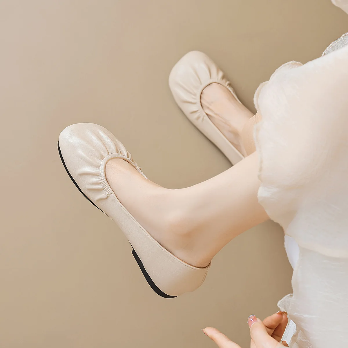 

Round Toe Women Flats Ballet Loafers Flat Low Heels Dress Shoes Slip On Casual Moccasins Shallow Dress Mules Shoes