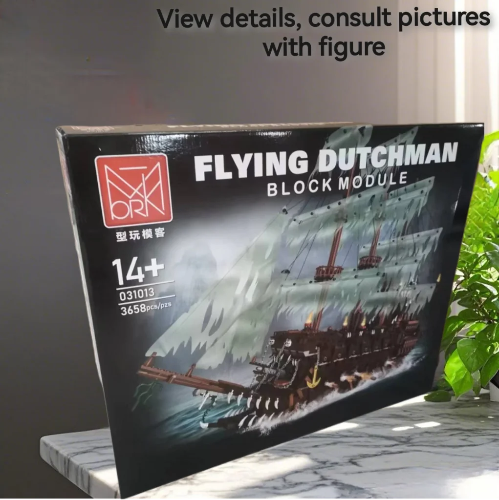 

With Original box 3658PCS The Flying Dutchman Building Blocks Ship Model Bricks Birthday, Halloween, Christmas gifts