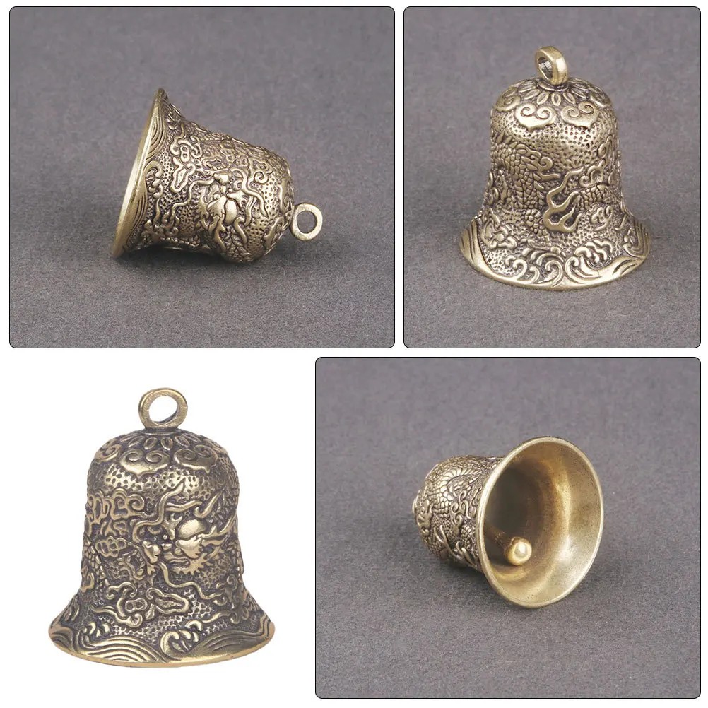 

Vintage Mini Bell Pendant Bulk for Crafting Brass Keychain Accessory Crisp Sound DIY Decor Embossment Bell Decor