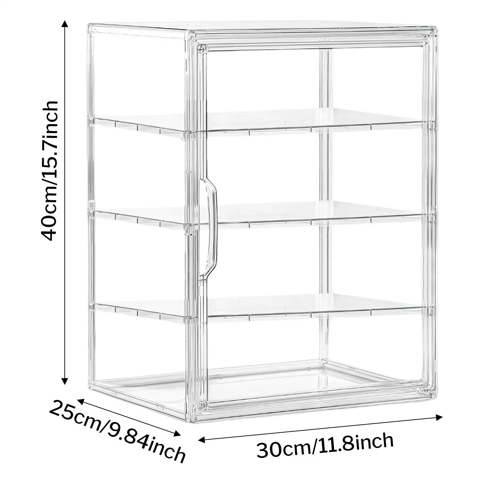 Pastry Display Case,Bread Box for Kitchen Countertop,4 Layers Adjustable Clear Bread Storage with Magnetic Door Bakery Display
