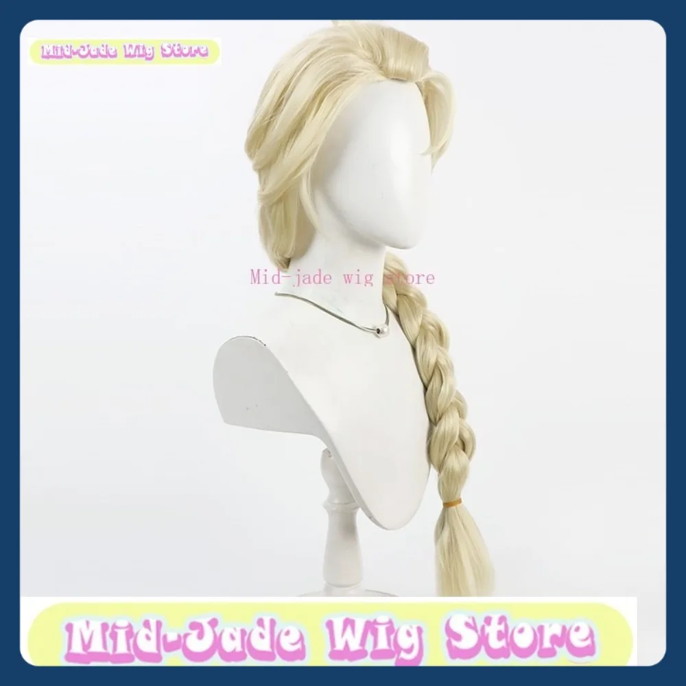 منتصف اليشم متجر شعر مستعار المجمدة إلسا شعر مستعار تأثيري أنيمي لعبة لعب الأدوار الشعر الاصطناعية حفلة الهالوين