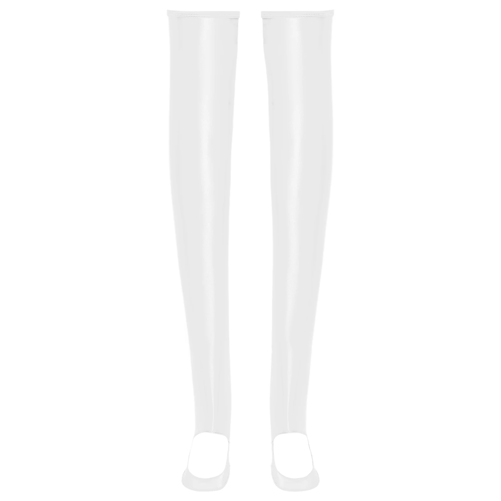 

Adults Women Solid Color Glossy Stockings Thigh High Stretchy Stirrup Socks Lingerie Costume Accessories for Dressing Up Club