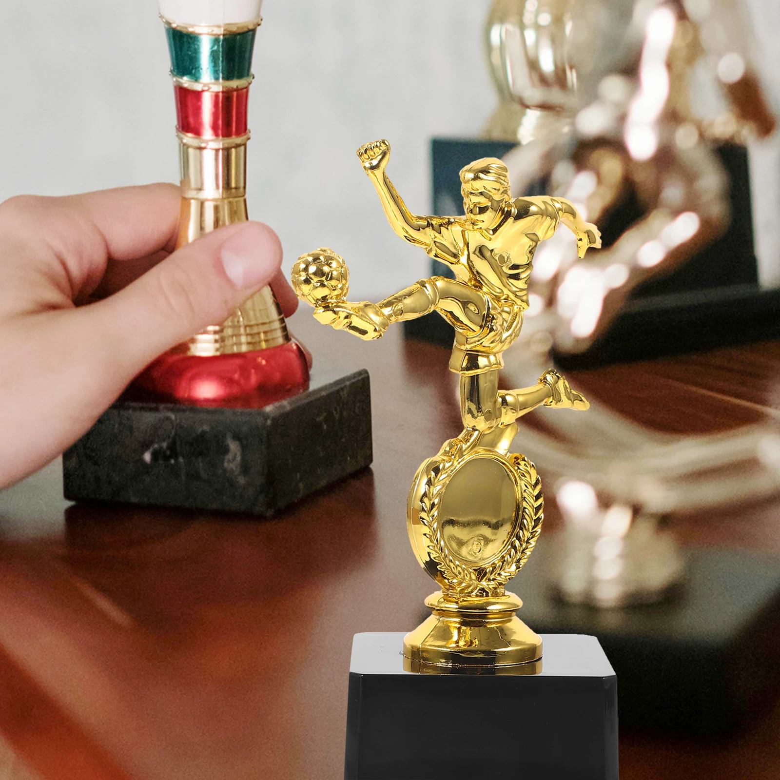 

Gift Football Trophy Child Decorations Small Soccer Award Trophies Plastic Team Sports