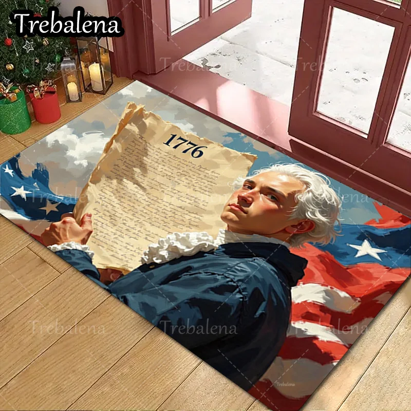 

1pc Welcome Door Mat Historic 1776 Declaration Patriotic American Flag Doormat