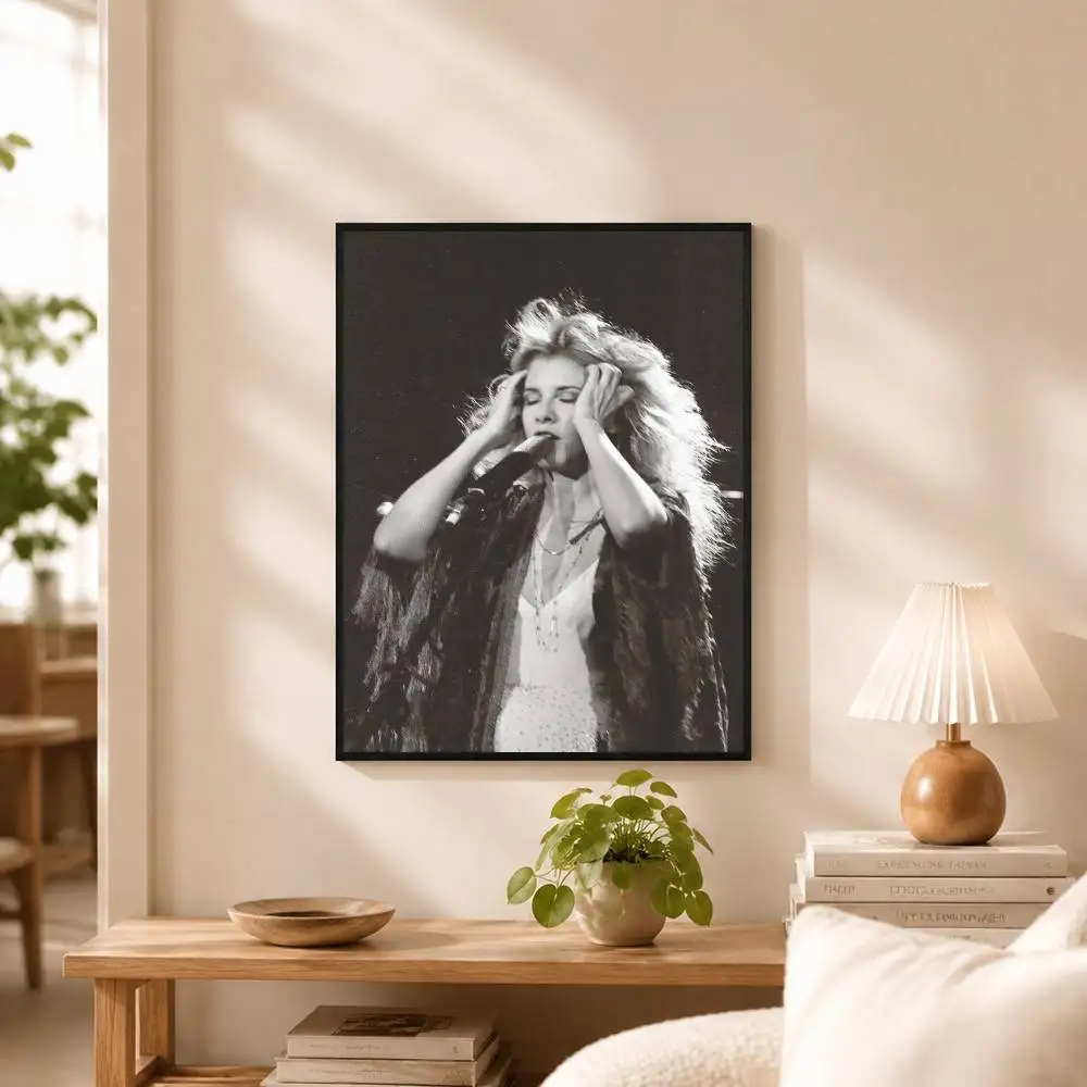 Vintage Stevie Nicks Singer  Poster Waterproof Wall Art Sticker For Bar Living Room Vintage Decor High Quality Print Gift