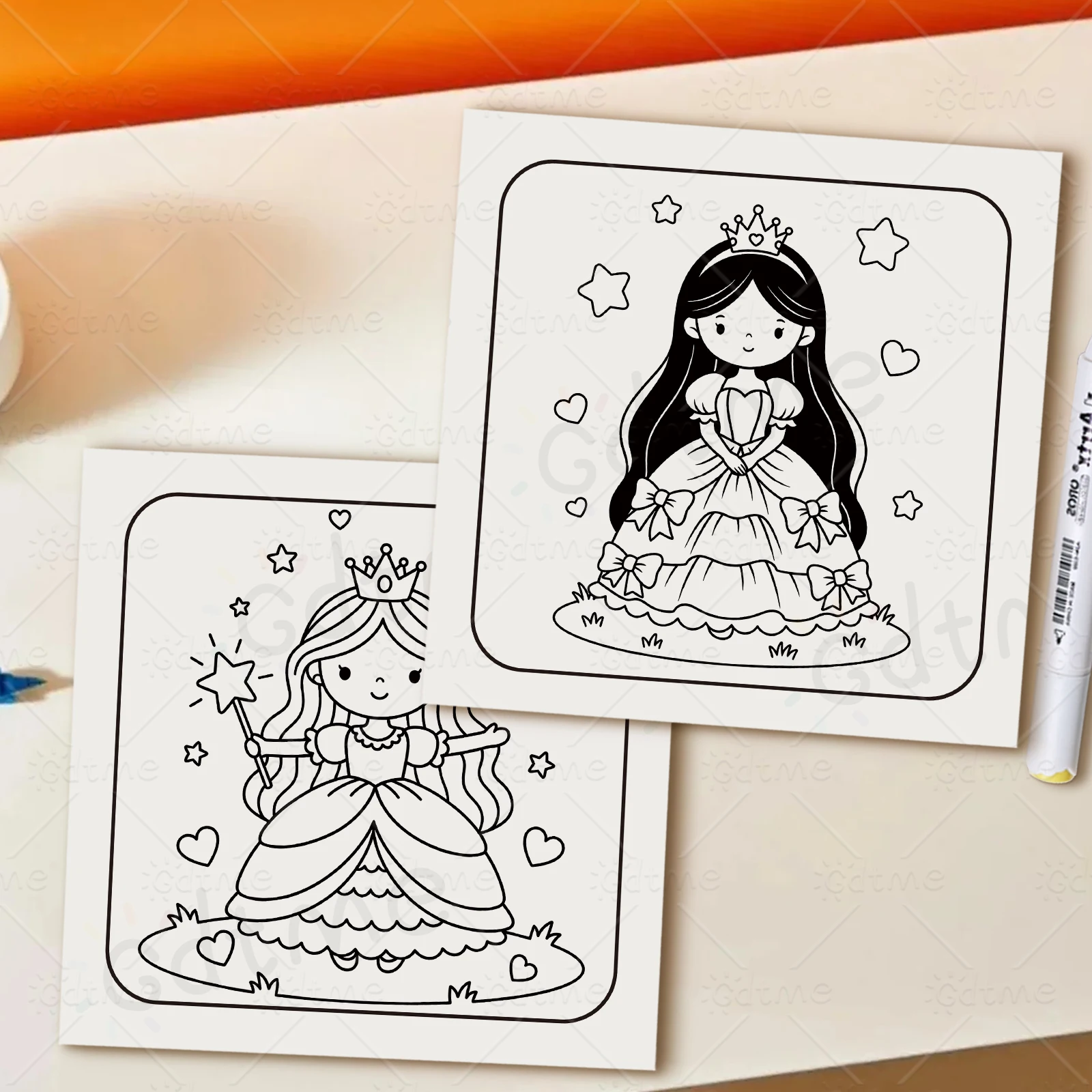 PRINCESS DREAMS Malbuch mit kräftigen, einfachen Mustern für Erwachsene, niedliches Zeichenbuch, perfektes Geschenk für Party und Geburtstag ﻿ – Detail 8