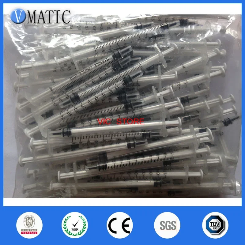Free Shipping 100Pcs 1ml Dispensing Syringe / Plastic Liquid Syringe / Glue Dispenser Manual Plastic Syringe 1cc