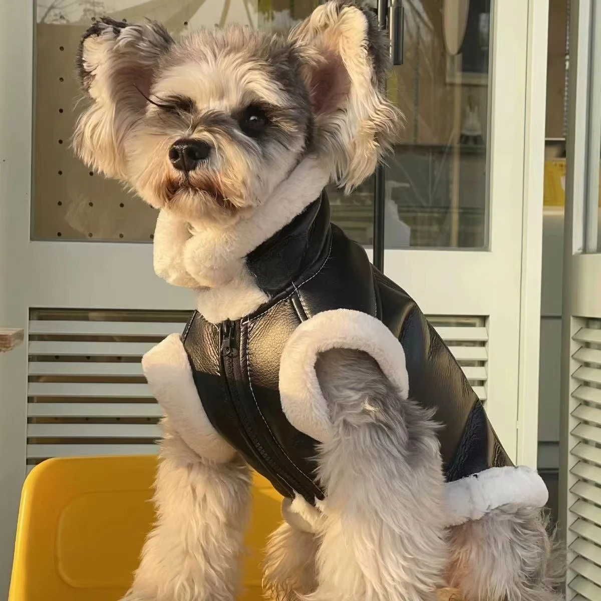 Pet Autumn Winter Velvet Sleeveless Vest Fur One-piece Coat Teddy Schnauzer Bichon Dog Thick Vest Puppy Clothes for Small Dogs