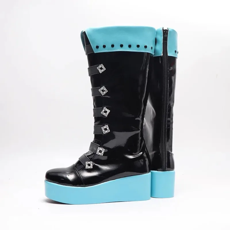 

sisi 2233Rascal Miku Cosplay Shoes Villains Role Play Faux Leather Boots Support Customization Based on Images