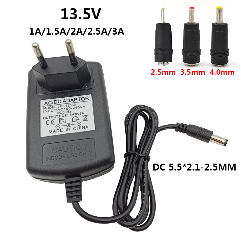 Universal ac dc Power Adapter 13.5v dc Power Supply 13.5v 2a 2.5A 3A 13.5 Volt Adaptor UK AU EU US Plug DC5.5mm DC4.0mm DC3.5mm