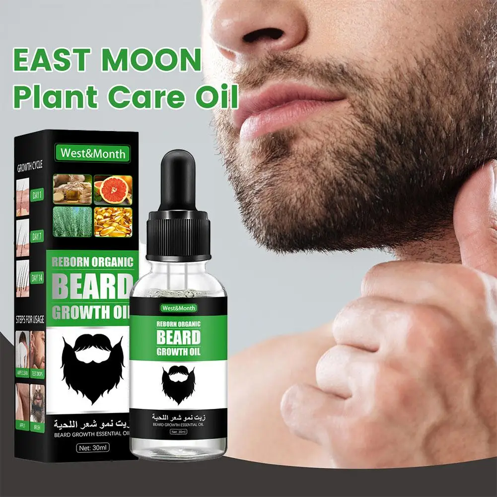 Aceite esencial para la barba para hombres, producto anticaída de cabello, aceite Natural para el crecimiento del bigote, rodillo nutritivo para el cuidado de la barba E6O2, nuevo