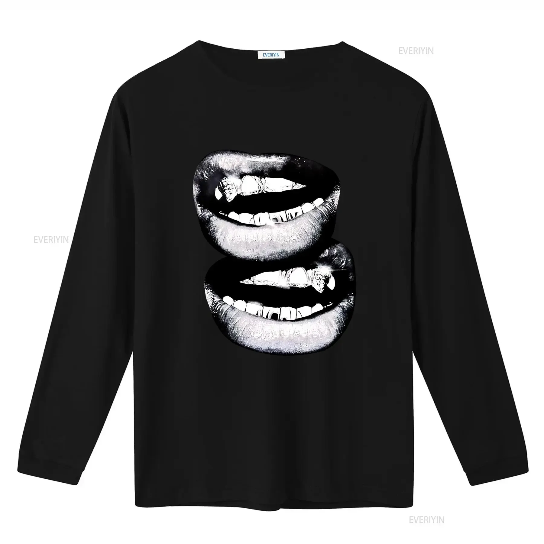 Grin Fang Mouth Y2K Fashion Streetwear Cotton Crew Neck Garment Dyed Boxy T Shirt for  vintage Washed Slightly designer clothes