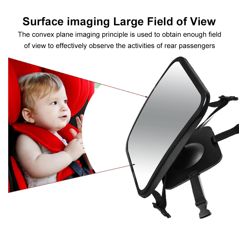 360 Degree Rotation Baby Car Rearview Mirror Adjustable Car Back Seat Rearview Facing Headrest Mount Infant Safety Monitor