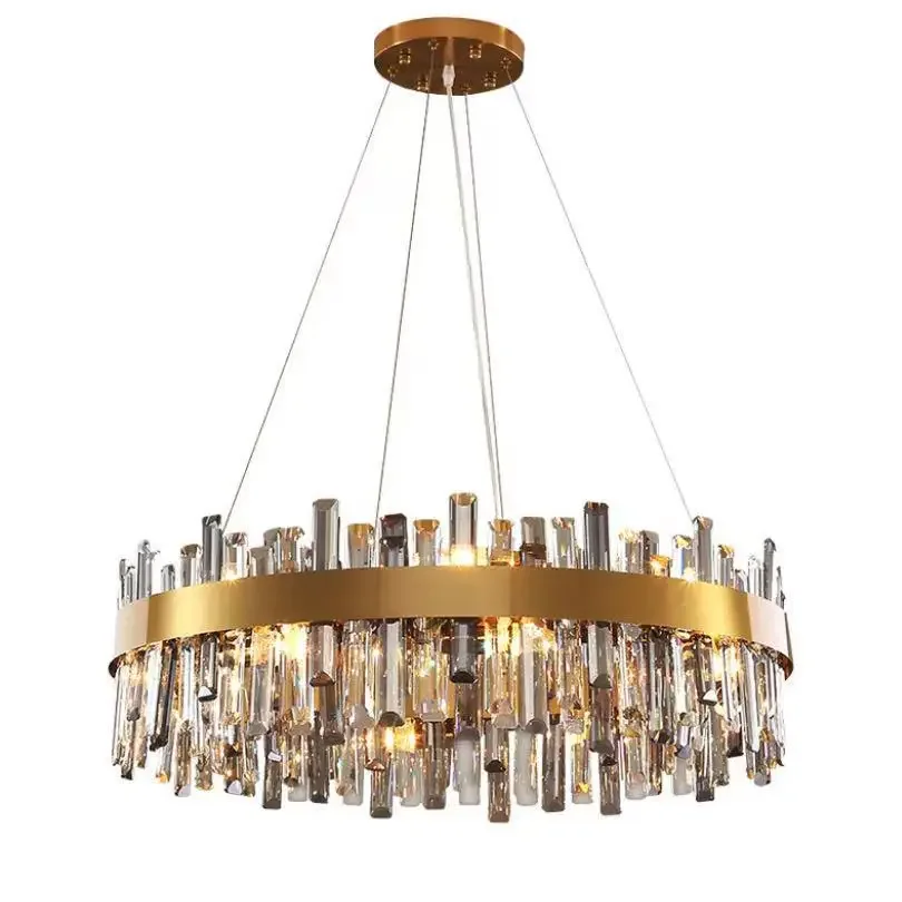 

Light luxury Italian crystal lamps, modern simple cream style after living room lamps