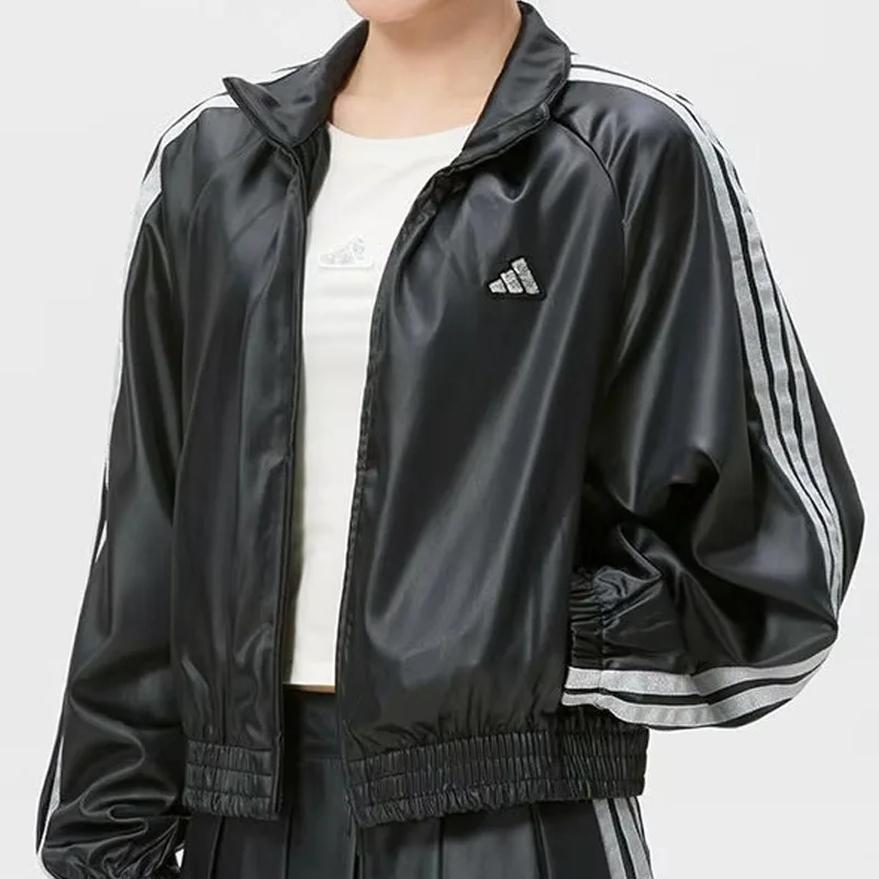 Women Woven Casual Jacket Adidas 2026new Windproof Lightweight Breathable Outdoor Sports Daily Outerwear KS0039