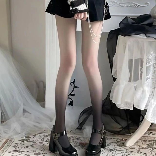 Frauen Y2K Gothic Gradient Strumpfhosen Sexy Push-Up Nylon Strumpfhosen Für Kawaii Lolita Strümpfe Niedlich – Detail 3