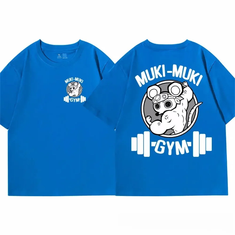 Demon Slayer Uzui Tengen Print T-shirt Men Summer Japanese Anime Funny Ninja Mice Muki Muki Gym T Shirt Muscular Mouse Clothing image 5