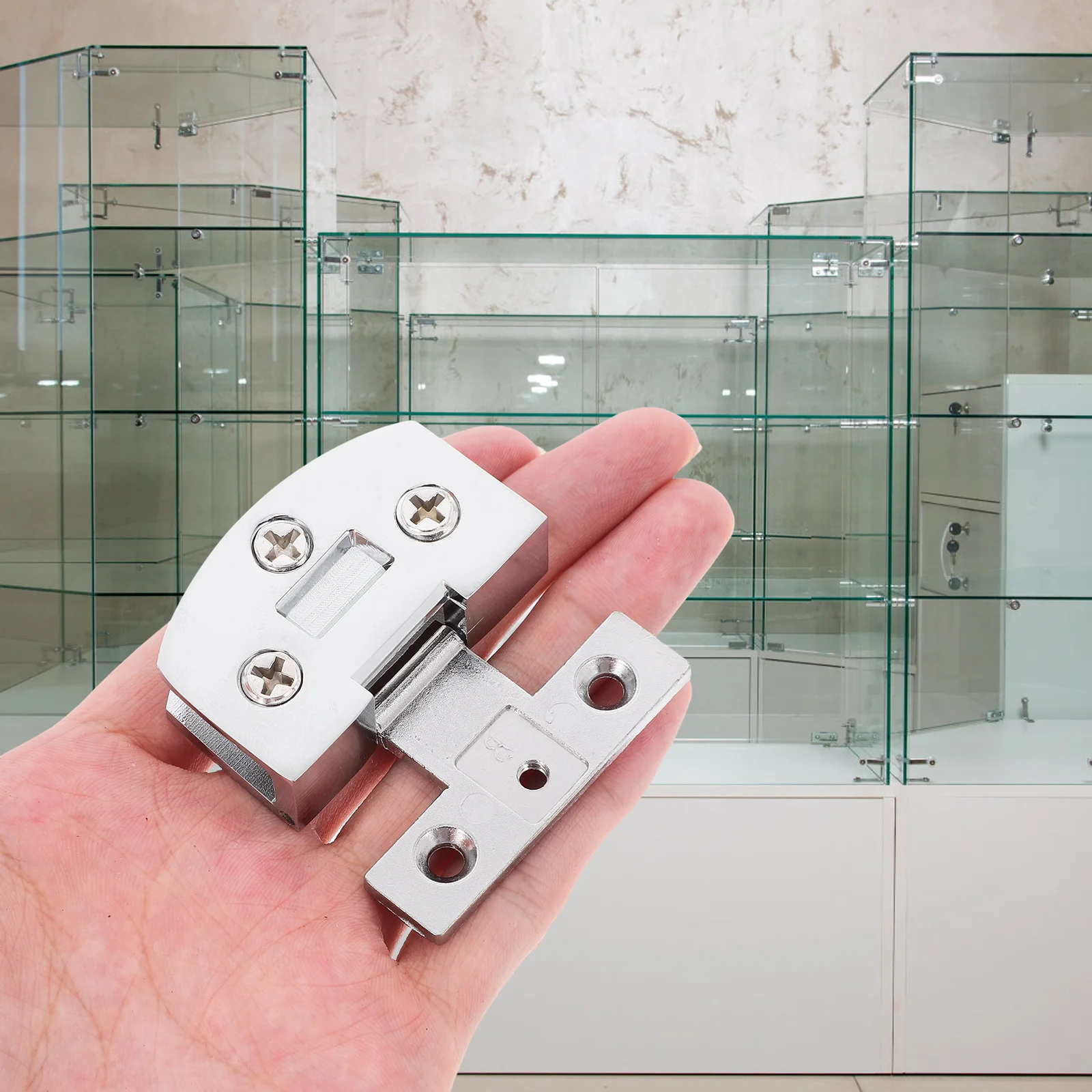 

1Set Frameless Door Hinge Stainless Steel No Drilling Glass Door Clamp Holder Hinge for Wine Cabinet Display Cabinet Hinges