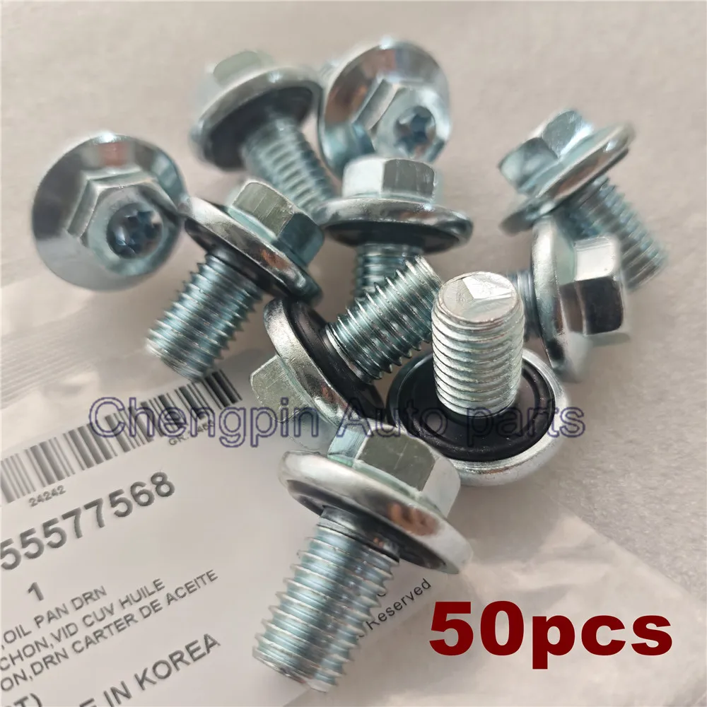 50X Original 55577568 Engine Oil Drain Plug Bolt Screw For Buick Cadillac Chevrolet High Quality